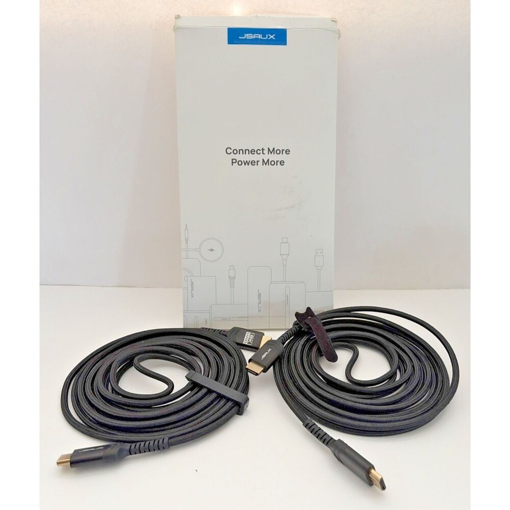 2-Pack JSAUX 8K HDMI NZ Braided Nylon Cable CV0011 15 ft
